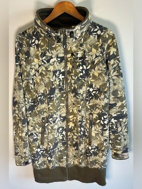 Triple Five Soul Camo Women’s Long Zip Hoodie Size XLT Foliage Concealable Hood